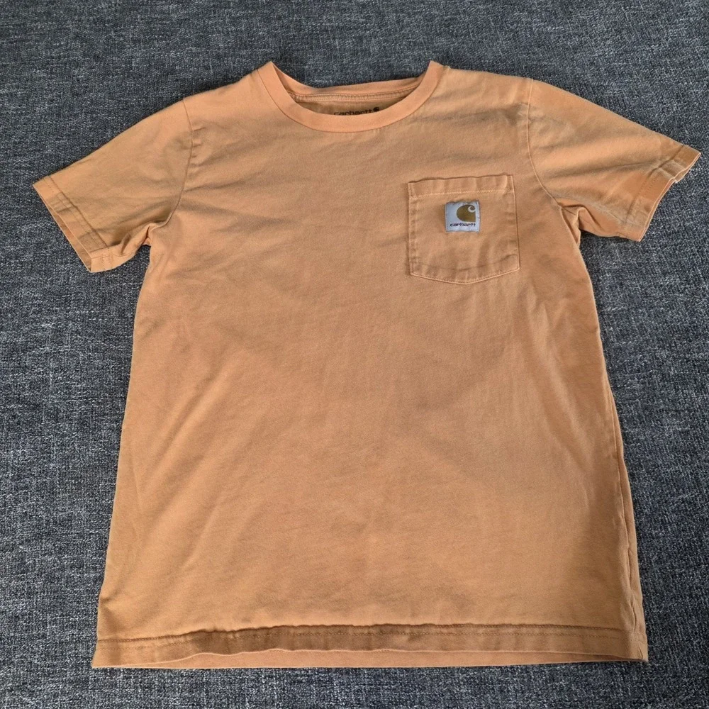 Carhartt Boys Youth M 10/12 T Shirt Public Hunting Permit Duck TK6521-B Orange